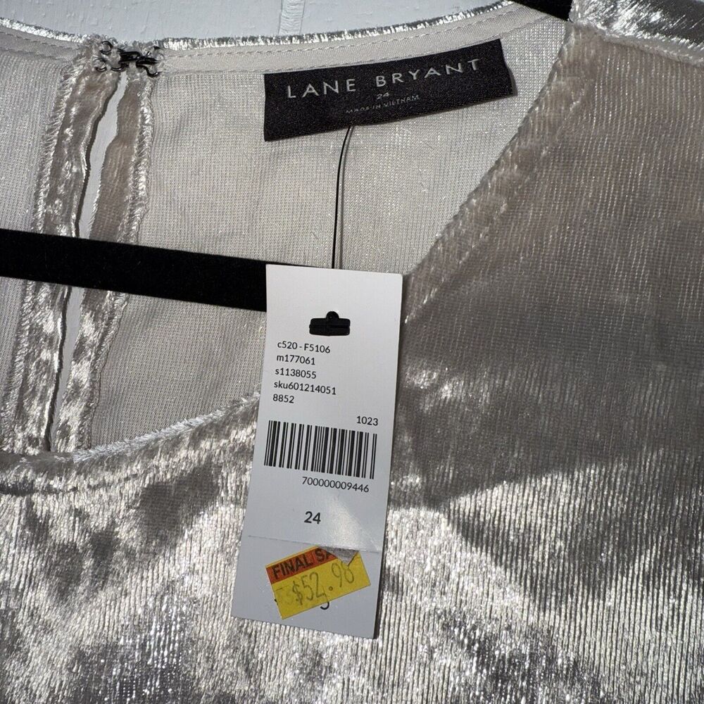 Lane Bryant Women’s Lurex Boatneck Swing Top Shimmer Size 24 NWT - Picture 4 of 5